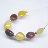 7pc, 10mm 12mm, Untreated Multi Sapphire Smooth Uneven Oval Potato Shape Beads Strand, SApphire Beads