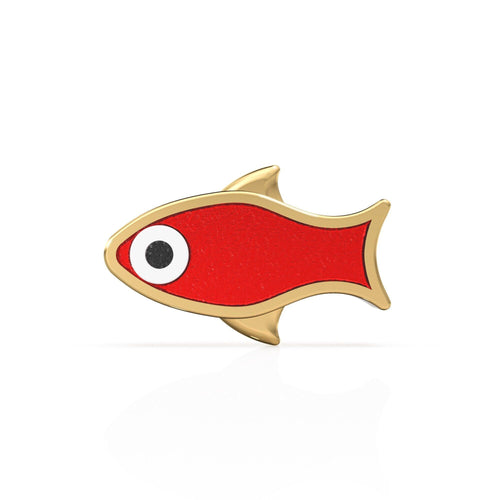 7x12mm Solid Gold Enamel Fish Beads, Connector for Beads, Beads for Spacer Bracelet, Bracelet for Beads, 18k Gold Findings, 14k Aquatic Bead - Jalvi & Co.