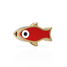Load image into Gallery viewer, 7x12mm Solid Gold Enamel Fish Beads, Connector for Beads, Beads for Spacer Bracelet, Bracelet for Beads, 18k Gold Findings, 14k Aquatic Bead - Jalvi &amp; Co.