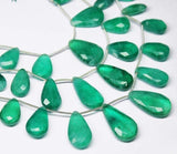 8.5inch, Natural Green Fluorite Faceted Pear Drop Beads, 15-28mm