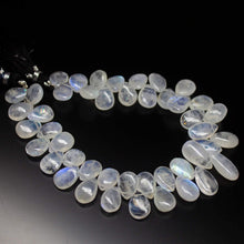 Load image into Gallery viewer, 8 inch, 10mm 15mm, Blue Rainbow Moonstone Smooth Pear Drop Beads, Rainbow Moonstone Beads - Jalvi &amp; Co.