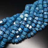 8 inch, 10mm, Coated Blue Moonstone Step Cut Round Wheel Shape Gemstone Beads Strand, Moonstone Beads