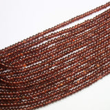 8 inch, 3-4mm, Natural Mozambique Garnet Smooth Rondelle Shape Gemstone Beads