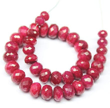 Load image into Gallery viewer, 8 inch, 4mm 7mm, Natural Red Ruby Faceted Rondelle Shape Beads, Ruby Bead - Jalvi &amp; Co.