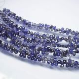 8 inch, 6-7mm, Natural Blue Iolite Faceted Teardrop Briolette Beads, Iolite Beads