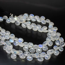 Load image into Gallery viewer, 8 inch, 7-8mm, Blue Rainbow Moonstone Smooth Pear Drop Beads, Rainbow Moonstone Beads - Jalvi &amp; Co.