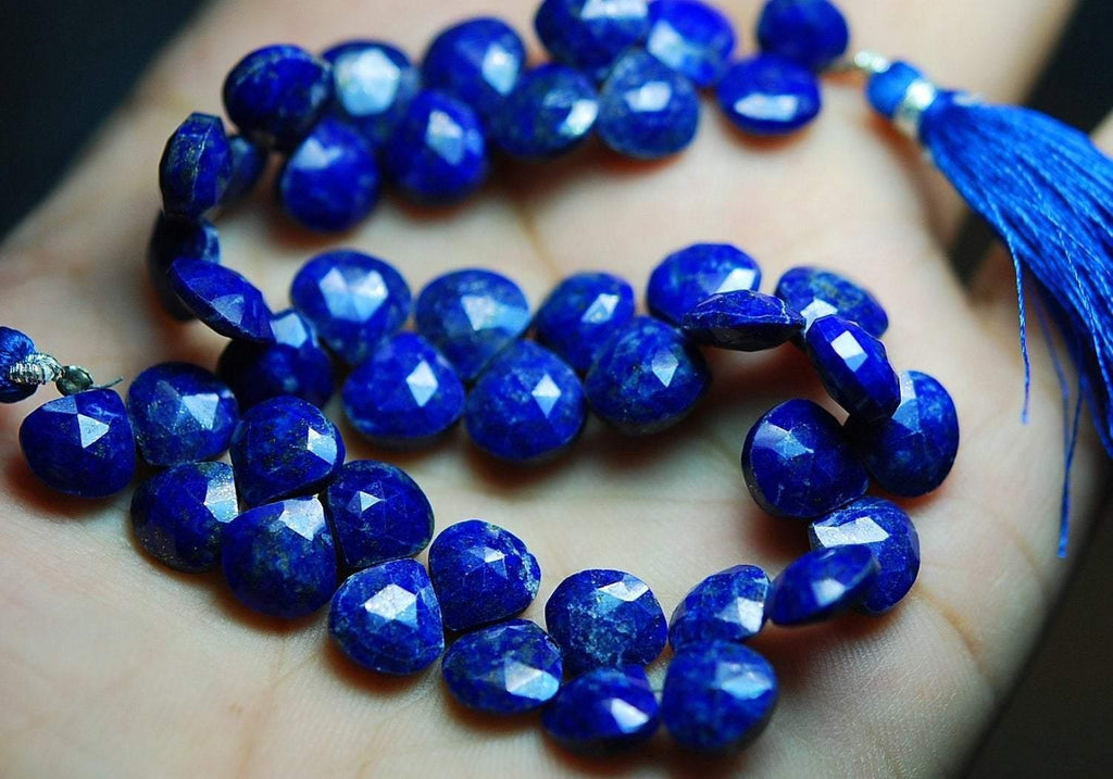 8 Inch Full Strand, Lapis Lazuli Faceted Heart Briolettes,Size 8-9mm Approx Great Quality - Jalvi & Co.