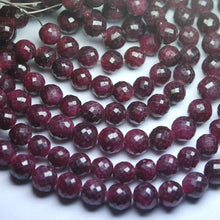 Load image into Gallery viewer, 8 Inch Full Strand, Natural Dyed Ruby Faceted Round Balls Beads 10mm - Jalvi &amp; Co.