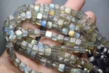 Load image into Gallery viewer, 8 Inch Long Full Strand,Blue Flashy Labradorite Faceted 3D Cubes Box Beads, 6-7mm - Jalvi &amp; Co.