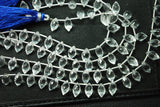 8 Inch Long Strand Superb-Finest Quality Rock Crystal Faceted Dew Drops Shape Briolettes-9-10mm Size