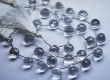 Load image into Gallery viewer, 8 Inch Strand, 12 Beads,Rock Crystal Quartz Faceted Onion Shape, 13-14mm Long - Jalvi &amp; Co.