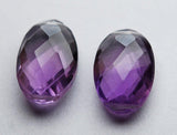 8 Inch Strand, 14 Pieces, Natural Pink Amethyst Faceted Oval Shaped Briolettes, 8X12mm