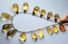 Load image into Gallery viewer, 8 Inch Strand, 149 Carats,Finist Quality, Natural Citrine Micro Faceted Drops Shape Briolettes, 15-22mm Long, - Jalvi &amp; Co.