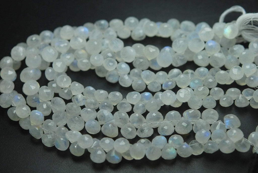 8 Inch Strand, Finest Quality Blue Flashy Rainbow Moonstone Micro Faceted Onion, 6-7mm Approx. - Jalvi & Co.