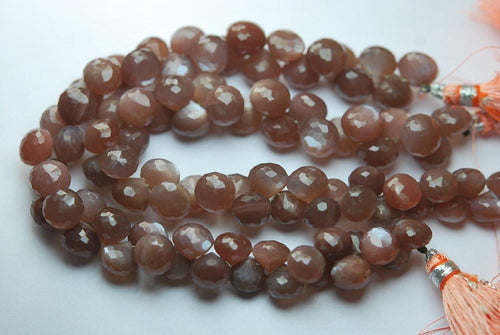 8 Inch Strand, Finest Quality Brown Moonstone Faceted Onion Shape Briolette's, 8-9mm Size - Jalvi & Co.