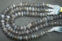 Load image into Gallery viewer, 8 Inch Strand, Finest Quality Grey Moonstone Faceted Rondelles, 7-8mm Size - Jalvi &amp; Co.