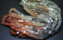 Load image into Gallery viewer, 8 Inch Strand, Finest Quality Multi Moonstone Smooth Box Shape Briolettes, 5-6mm Size - Jalvi &amp; Co.