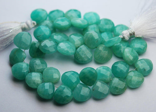 8 Inch Strand, Finest Quality Natural Amazonite Faceted Heart Shape 8-9mm Size - Jalvi & Co.