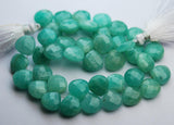 8 Inch Strand, Finest Quality Natural Amazonite Faceted Heart Shape 8-9mm Size