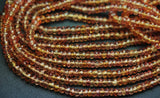 8 Inch Strand, Finest Quality, Natural orange Sapphire Micro Faceted Rondelles Beads 2.75-3mm Aprx