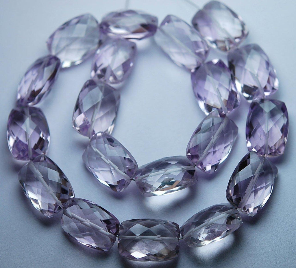 8 Inch Strand, Finest Quality, Natural Pink Amethyst Faceted Baguette Shaped, 10X14mm Long Great Quality - Jalvi & Co.