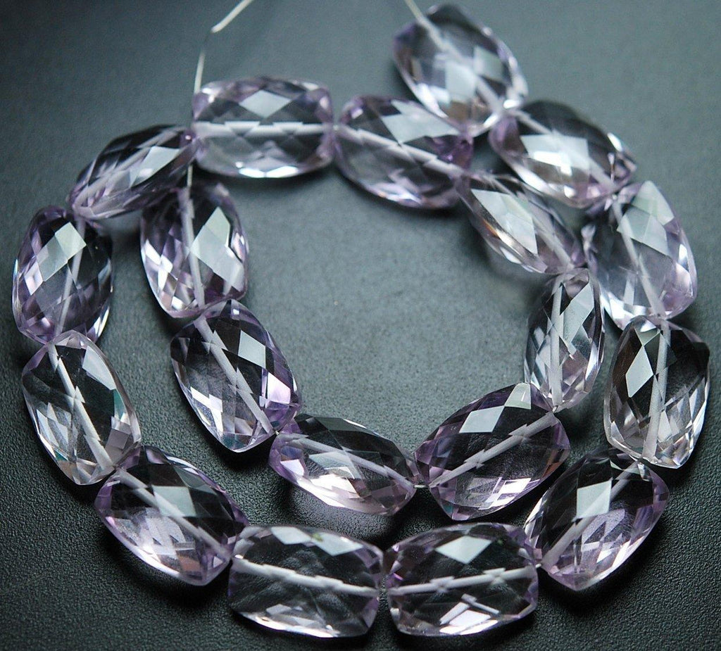 8 Inch Strand, Finest Quality, Natural Pink Amethyst Faceted Baguette Shaped, 10X14mm Long Great Quality - Jalvi & Co.