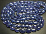 8 Inch Strand, Finest Quality, Natural Tanzanite Smooth Oval Nuggets, 8-10mm Size