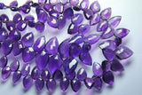 8 Inch Strand, Finest Quality, Purple Amethyst Micro Faceted Fancy Shape Briolettes, 11-16mm Size