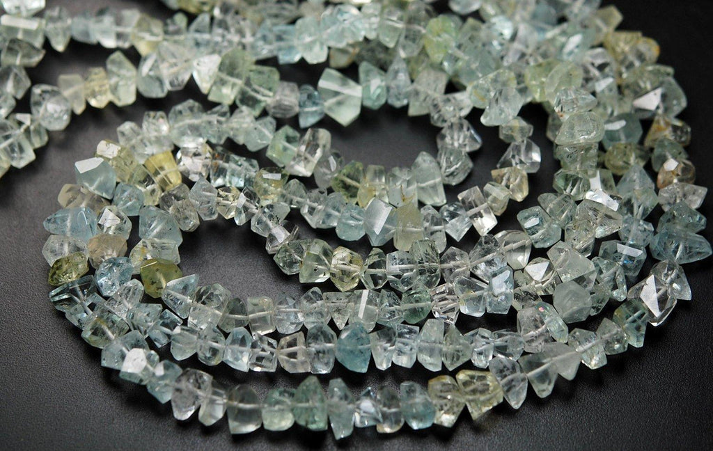 8 Inch Strand, Natural Aquamarine Faceted Fancy Nuggets Shape 7-8mm Size - Jalvi & Co.