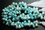 8 Inch Strand, Natural Larimar Faceted Drops Briolettes, 8-10mm Size