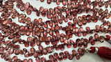 8 Inch Strand, Natural Mozambique Garnet Best Quality Faceted Pear Briolette's 5.5-7mm