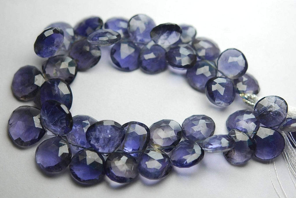 8 Inch Strand Quality Water Sapphire Iolite Faceted Heart Briolette's, 11-14mm Approx. - Jalvi & Co.
