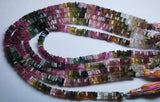 8 Inch Strand, Super Finest-Quality-AAA Tourmaline Heishi Cut Square Beads, 4.5-5mm Size