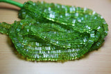 8 Inch Strand, Super Finest Quality Peridot Heishi Cut Square Beads 4-5mm Size