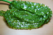Load image into Gallery viewer, 8 Inch Strand, Super Finest Quality Peridot Heishi Cut Square Beads 4-5mm Size - Jalvi &amp; Co.