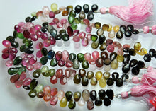 Load image into Gallery viewer, 8 Inch Strand Super-Finest,Multi Tourmaline Faceted Pear Briolettes 8-9mm - Jalvi &amp; Co.