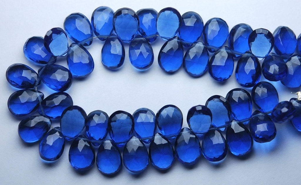 8 Inch Strand Superb-Finest Quality Kyanite Blue Quartz Faceted Pear Shape Briolette's, 7X10mm Size, - Jalvi & Co.