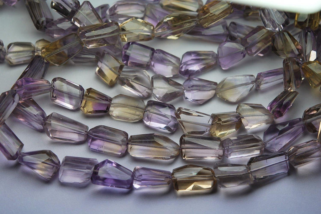 8 Inch Strand, Very Rare, Natural Ametrine Faceted Nuggets, 10-12mm - Jalvi & Co.