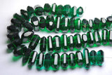 8 Inch Strand,Chrome Green Quartz Faceted Fancy Cut Nuggets Shape, 12-16mm Long