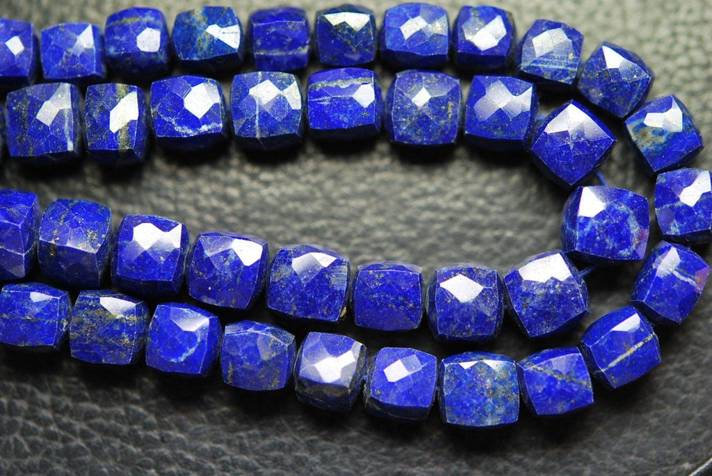 8 Inch Strand,Full Strand, Lapis Lazuli Faceted 3D Box Shape Beads, 7-8mm - Jalvi & Co.