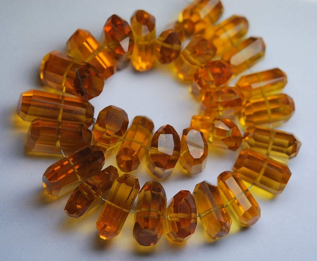 8 Inch Strand,Golden Citrine Quartz Faceted Fancy Cut Nuggets Shape, 12-16mm Long - Jalvi & Co.