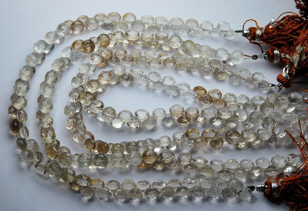 8 Inch Strand,Imperial Topaz Micro Faceted Onion Shape Briolettes, 5-6mm - Jalvi & Co.
