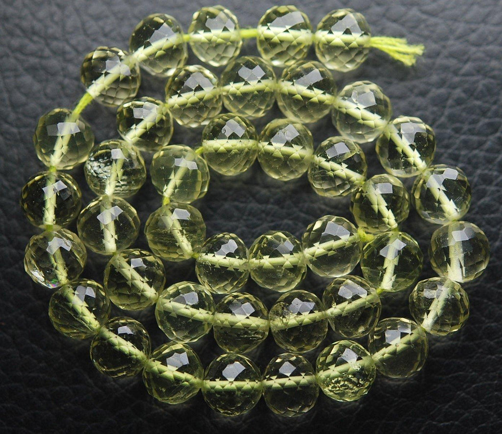 8 Inch Strand,Lemon Quartz, Full Strand Micro Faceted Round Balls Beads, 6mm Size,Super Quality Lemon Quartz Balls Beads - Jalvi & Co.