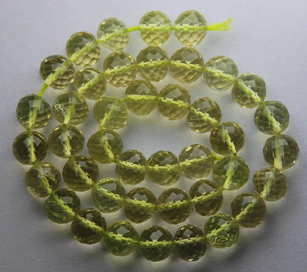 8 Inch Strand,Lemon Quartz, Full Strand Micro Faceted Round Balls Beads, 7mm Size,Super Quality Lemon Quartz Balls Beads - Jalvi & Co.