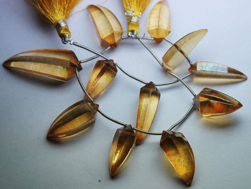8 Inch Strand,New Yellow Quartz Faceted Fancy Cut Shape, 16-22mm Long - Jalvi & Co.