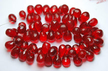 Load image into Gallery viewer, 8 Inch Strand,Ruby Red Quartz Faceted Drops Shape Briolette, 7-8mm - Jalvi &amp; Co.