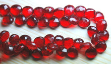 Load image into Gallery viewer, 8 Inch Strand,Ruby Red Quartz Micro Faceted Heart Shape Briolette, 10-11mm - Jalvi &amp; Co.