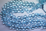 8 Inch Strand,Sky Blue Topaz Micro Faceted Heart Shaped Briolettes, 8-9mm, Finest Quality