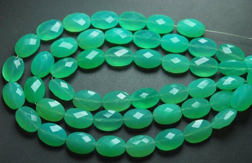 8 Inch Strand,Super Finest,Chrysoprase Chalcedony Faceted Oval Shape Briolettes 12X16mm - Jalvi & Co.
