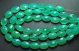 8 Inch Strand,Super Finest,Chrysoprase Chalcedony Faceted Oval Shape Briolettes 12X16mm